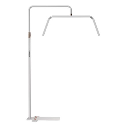 LED Golvlampa Fyllnadsljus 40W 3200K-5600K Justerbar Ljusstyrka Hopfällbar Golvstående Månlampa med Ljusstativ för Skrivbords-Vlogg Skönhet