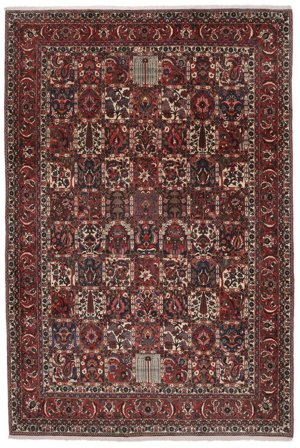Oriental Bakhtiari Rug 265X393 Black/Dark Red Large Wool, Persia