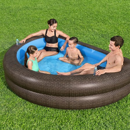 Uppblåsbar Familjepool med Flätat Mönster