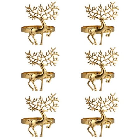 Juledekorationer Holdbare Guld Servietring Delikat Hjorte Servietring Holder til Restaurant Julefest Middag