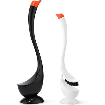 2 Set Rolig Svan Toalettborste Med Hållare, Skål Och Långt Handtag, Ventilerad Svan Toalettborste Och Hållare, Dekorativa Badrumstillbehör I Plast