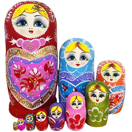 15 Tradisjonelle Matryoshka Klassiske Semyonov Gule Stil | Babushka Tredukke Gaveleketøy[HK]