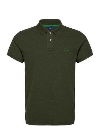 Contrast Collar Pique Ss Rugger Polos Short-sleeved Vihreä GANT