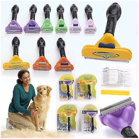 Furminator Deshedding Tool til pleje af katte og hunde, børste, rive, kam til langt og kort hår