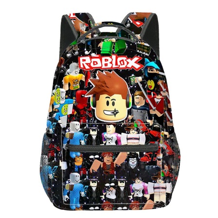 Roblox Print Rygsæk Skoletaske Larg Capicity Studerende Rejse Rygsæk Børn Drenge Piger Gave