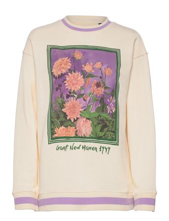 D2. Dahila Print C-Neck Sweat Cream GANT
