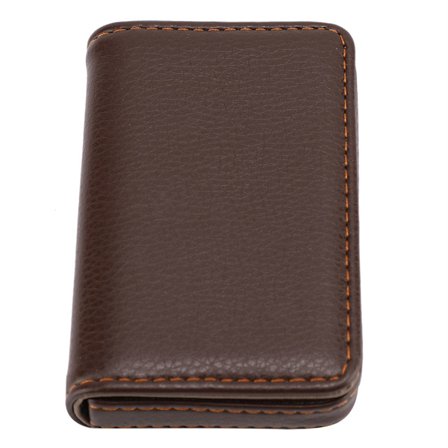 Kannettava PU-magneettilukkoinen käyntikorttikotelo Ruostumattomasta teräksestä valmistettu korttiteline (Kahvi)