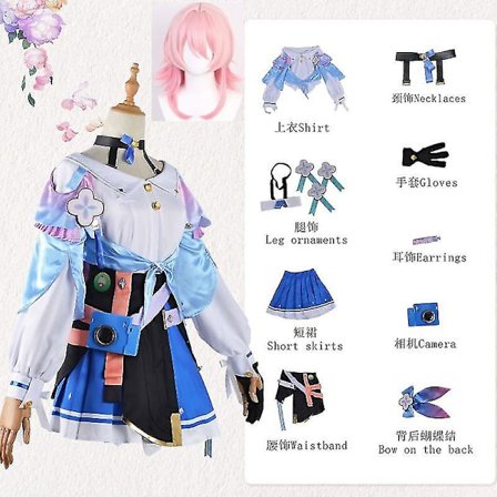 Spel Honkai: Star Rail March 7th Cosplay Uniform Peruk Skjorta Handskar Midjeband Anime Halloween Kvinnor