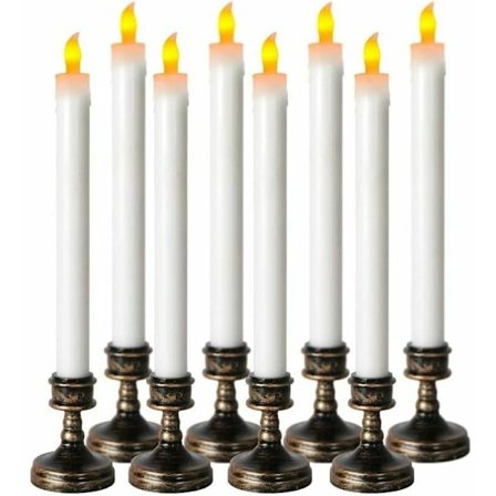 Juldekoration simuleringslångt ljus restaurang plast LED elektroniskt långt ljus med bas