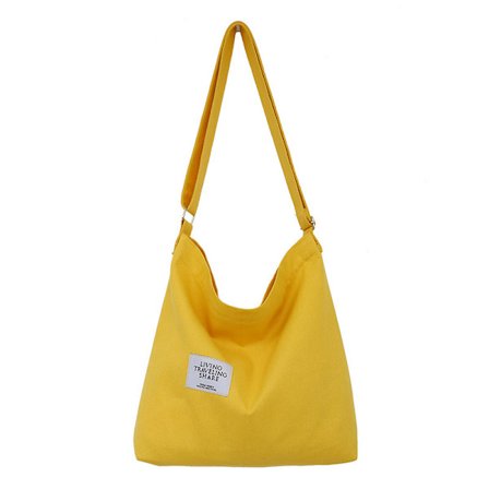 Enkel dame skuldertaske lærred retro casual dame taske messenger taske stor