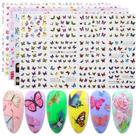 Spikklistermärken Butterfly Flower Transfer Water Decals