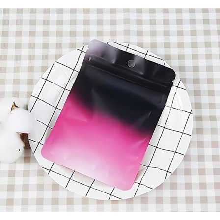 100 stk. gjenlukkbare poser med glidelås, matte fargede Mylar-poser for mat, lufttette ziplock-poser for matpakking og oppbevaring (gradient svart og 