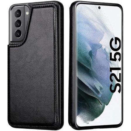 Samsung S21 FE Shockproof Cover Card Holder 3-SLOT Flippr Black