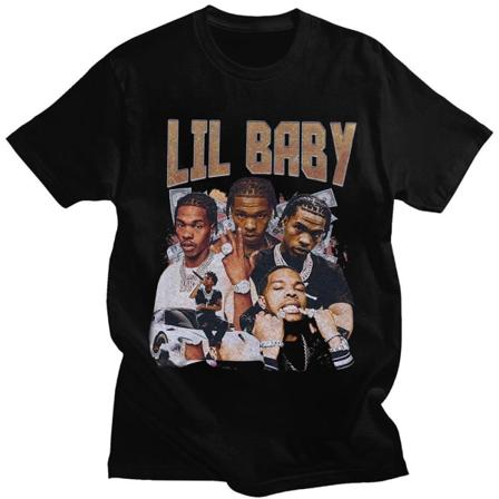 Hip Hop Rapper T-paita Vintage Graafinen Ylisuuri Puuvilla Lyhythihainen T-paita Streetwear Q05569 Black XXL