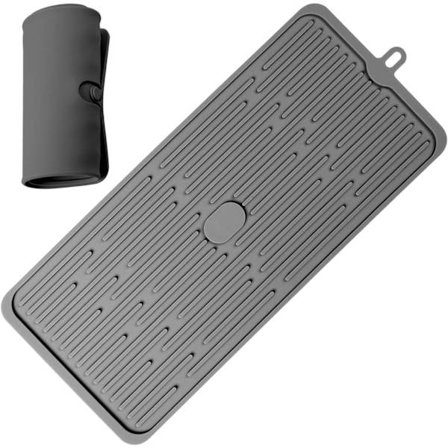 Diskmatta i silikon, 45x20 cm, värmebeständigt underlägg och bänkskydd med snabbtorkande yta för diskbänk, spis, a