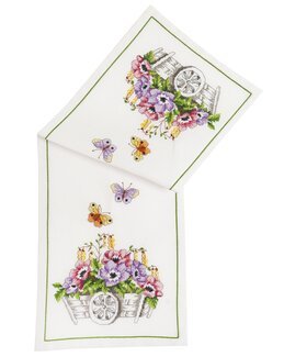 Stickpackung Läufer Blumenwagen