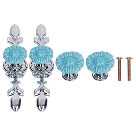 2 Sett Sink Legering Skap Knotter Enkelt Hull for Skap Skuff og Garderobe Hjem Møbeldekorasjon 1088D Solsikke