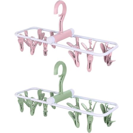 2 kpl Tuulenpitävä pyykkinaru Alusvaatteiden henkarit Matkahenkari Kokoontaitettava henkari sukille Alusvaatteille ja vaatteille