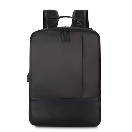 Varkaudenvastainen kannettava tietokoneen reppu vedenpitävä reppu USB-portilla matkustamiseen ja liiketoimintaan(Ruskea)