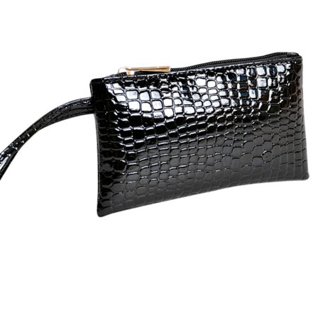 Liten svart väska mynt telefon kort nyckel smink fest kalas