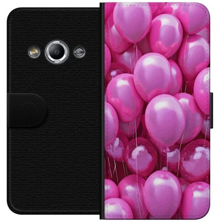 Kompatibel Tegnebogsetui til Samsung Galaxy Xcover 3 Rosa Balloner Festlig Baggrund med Skinnende Helium-fornemmelse Perfekt til Fødselsdagsfest Deko