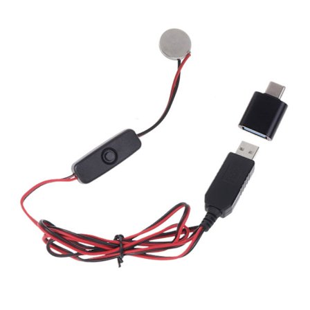 100cm/3.28ft USB til 3V CR2032 Dummy batteriopladningskabel med adapter