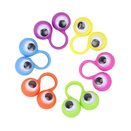 Fingerleksak pedagogisk intelligent fingerleksak stora ögon finger ring dockor rolig finger spel leksak för barn barn present festgåva Random Color 