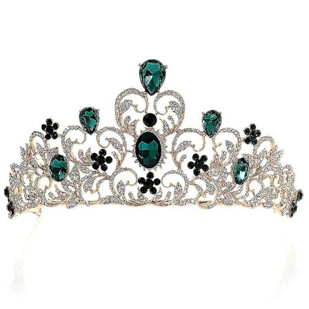 Gotiska kronor för flickor - Vintage barock drottningtiara för bröllopstävlingar bal huvudbonader