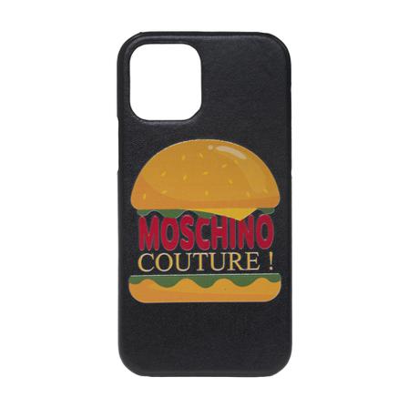 Moschino, i Phone 12/12 Pro case Zwart, unisex, Maat:ONE Size,print