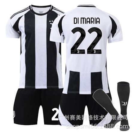 25-26 Juventus hovedfodboldtrøjesæt 9 Hodgson 22 Di Maria 19 Thuram 7 Chiesa Ronaldo trøje