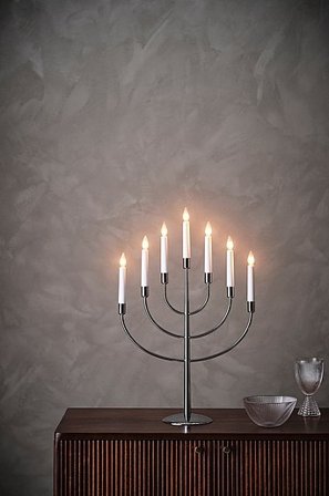 TITUS elektrische kandelaar led Chroom - Koop Adventskandelaars bij Jotex