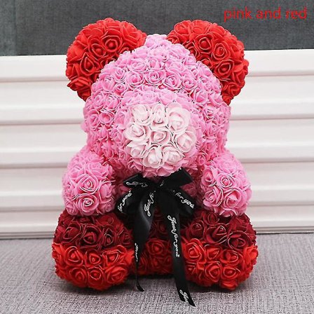 2024 40cm Teddy Karhu Ruusu Sydän Teddy Karhu Tekokukka Ystävänpäivälahja