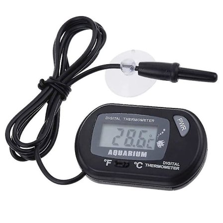 Akvarie Termometer, LCD Digital Elektronisk Termometer Med Sugkopp Vann Termograf
