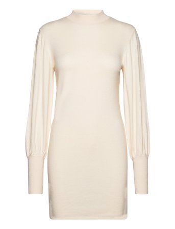 Vmhollykarispuff Ls Highneck Dress Ga Bo Dresses Knitted Dresses Beige Vero Moda*Betinget Tilbud