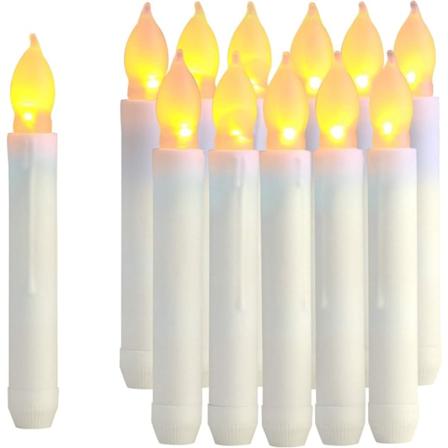 Sett med 12 LED-koniske lys, flammefrie bordlys, batteridrevne Harry Potter-lys til morsdaggave, fest, bryllup