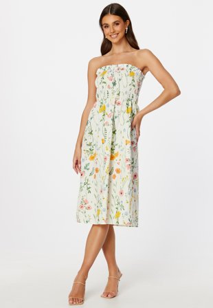 VILA Capro S/L Smock Dress Antique White AOP:FL Klær