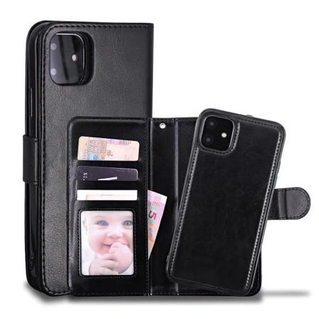 Iphone 11 Pro Max Plånboksfodral Skal Med Magnet 2 I 1 Avtagbar Svart