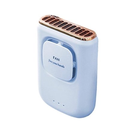 Bærbar Vifte, Personlig Midjevifte, Håndfri Nakkehengt Vifte, Bærbar Beltevifte for Camping, Byggeplasser, Blå