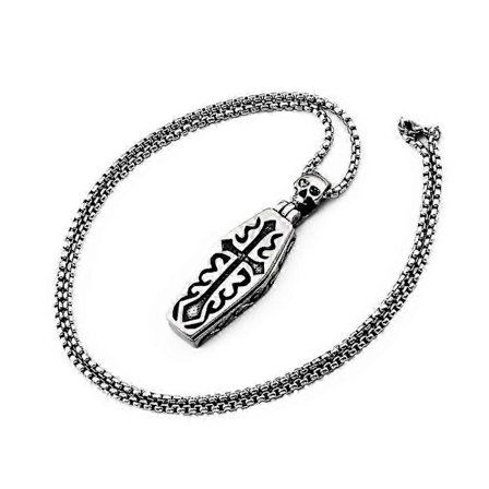 Død Kiste Halskæde DIY Åbning Skelet Kæde Halskæde Kors Medaljon Vedhæng Smykker Gave Til Mænd Kvinder