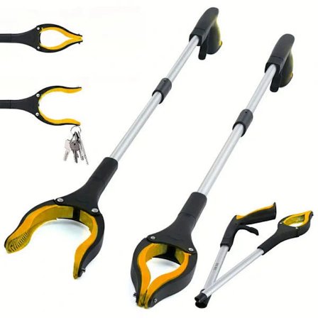 Affaldsopsamler, KY-Tech 81 cm Affaldsopsamler til voksne, Foldbar opsamler med magnet, Hjælpehånd til handicappede Gul Yellow