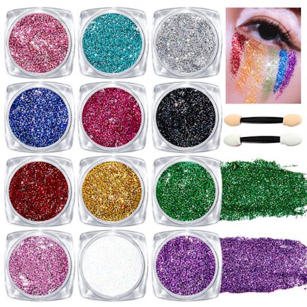 Kropsglimmer Ansigtsglimmer Makeup Festival Glimmer Gel, 12 Farver Ansigts-, Krops- og Hårglimmer Gel, Glimmer Gel Makeup, Glimmer til Ansigts og Hår