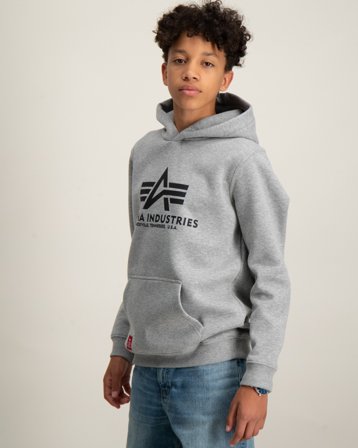 Alpha Industries Basic Hoodie BL K Grå Hoodies/Hættetrøjer Dreng - Kids Brand Store