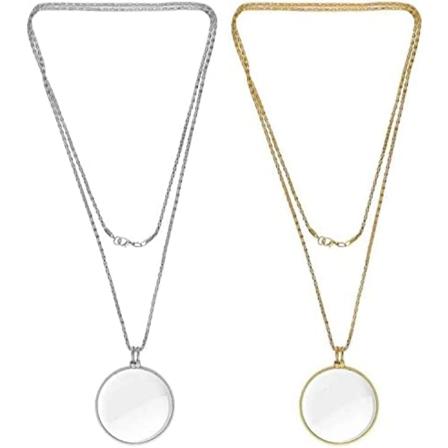 2 stk 5x forstørrelsesglass, monolitisk forstørrelsesglass-anheng