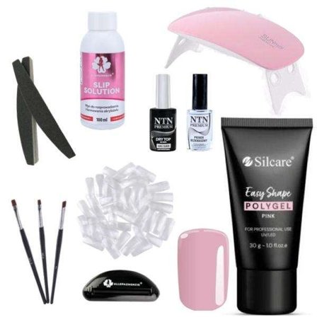 11st Acrylic Gel - Poly Builder Gel Kit med Led-lampa - Pink