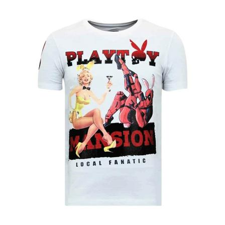 Local Fanatic Exklusiv T-shirt - The Playtoy Mansion - 11-6386W vit, Herr, Herr, Storlek: L