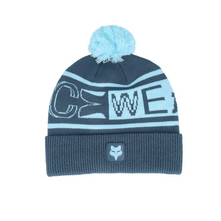 Fox - Blu pom Beanie - Throttle Beanie Dark Vin Pom @ Hatstore