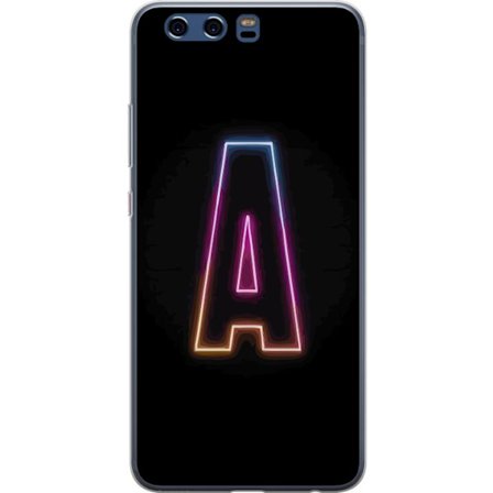 Kompatibelt Mobildeksel til Huawei Huawei P10 Minimalistisk neonbokstav A i regnbuefarget lys mot svart bakgrunn i moderne typografisk stil