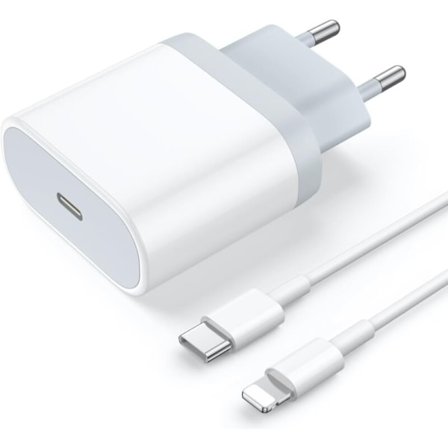 20W USB C Hurtigoplader og 1M Lynkabel Strømadapter Stik Hurtigopladning til iPhone 14/14 Pro/14 Pro Max/13/12/11/XR/XS/X/iPad,AAFGVC