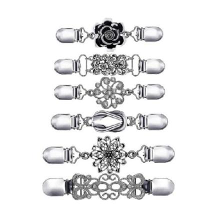 Seksdelt sett Genser Cardigan Sjal Klips for Kvinner Brosje Klips, gjør deg mer attraktiv klips er gitt