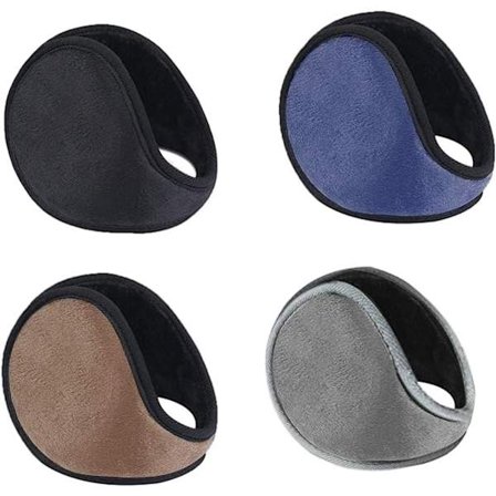 Bløde ørevarmere - 4 stk. - Herre ørevarmere - Selvspændende ørevarmere - Ørevarmere - Hårbøjle - Hårbånd - Bag hovedet - Unisex - Vindtæt